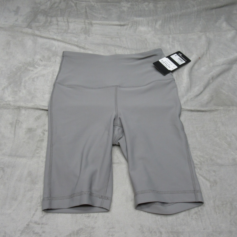 90 Degree by Reflex Biker Shorts Womens Small Gray Lux Rib‎ Everyday 9" $48 NEW